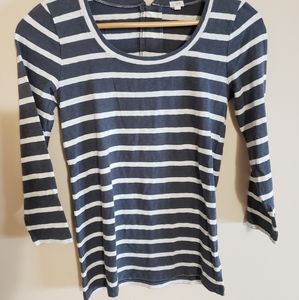 J. Crew Gray and White Striped Shirt.